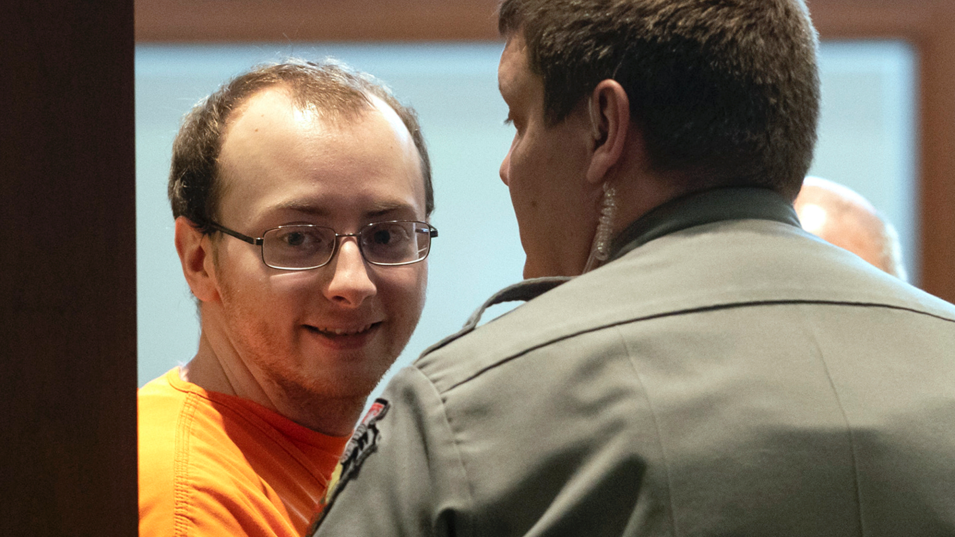 Jake Patterson invokes a hearing at the Barron County Justice Center, Wednesday, March 27, 2019, in Barron, Wis. Patterson pleaded guilty Wednesday to kidnap 13-year-old Jayme Closs, kill his parents and keep his prisoner in a remote cabin for three months. (Renee Jones Schneider / Star Tribune via AP, Pool)